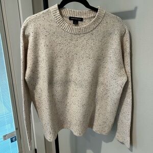 Something Navy Speckled Cream Sweater